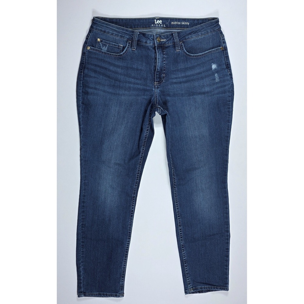 Lee Riders Midrise Skinny Jeans Women's 12P Dark Wash Denim